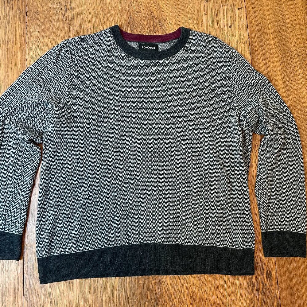 Bonobos Wool Sweater - XL, Black & Grey